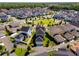 Community aerial view, showcasing the homes, park, and landscaping at 7409 Inlet Pt, Celebration, FL 34747