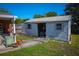 Exterior view of the storage shed, providing ample space for organizing tools and equipment, and enhancing property value at 1 Cosmos Dr, Orlando, FL 32807
