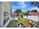 Spacious backyard showcases a screened patio, lush green grass, and a fence for privacy at 2848 Wilshire Rd, Clermont, FL 34714