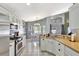 Well-lit kitchen with white cabinetry, neutral countertops, and a seamless layout at 2848 Wilshire Rd, Clermont, FL 34714
