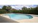 Private backyard pool featuring clean blue water and surrounding concrete deck, ideal for relaxation at 3306 Fishermans Cv, Winter Park, FL 32792