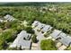 Community aerial view showcases well-maintained townhomes surrounded by a serene, lush landscape at 35 Misners Trl, Ormond Beach, FL 32174