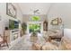 Beautiful living room boasting high ceilings, neutral colors, and a fireplace at 35 Misners Trl, Ormond Beach, FL 32174