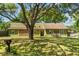 Charming home with a large tree in the front yard, showcasing a blend of wood and stone accents at 3790 Ne 22Nd Ave, Ocala, FL 34479