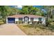 Charming single-story home featuring a well-maintained front yard and a freshly painted blue and white exterior at 4 Starling Dr, Daytona Beach, FL 32117