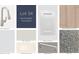 Interior finishes sample board showcases new faucet, tile, carpet and countertop options at 738 Pointe Emerson Blvd, Apopka, FL 32703