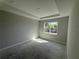 Cozy Main bedroom featuring tray ceilings and a window bringing in plenty of natural light at 738 Pointe Emerson Blvd, Apopka, FL 32703