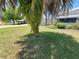 Front yard of this single Gathering home with lush landscaping and a palm tree at 741 Truman Ave, Lady Lake, FL 32159