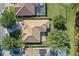 Stunning aerial view of a single-Gathering home with a tile roof and well-kept landscaping at 11025 Ledgement Ln, Windermere, FL 34786