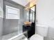 Modern bathroom with glass shower, vessel sink and unique fixtures at 1122 Vassar St, Orlando, FL 32804