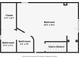 Floor plan showing the layout of the bedroom, bathroom, closet and stairs at 3019 Page Ave, Orlando, FL 32806