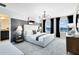Serene main bedroom with large windows, modern decor, and luxurious furnishings for ultimate comfort and relaxation at 5044 Starling Bird Ln, St Cloud, FL 34771