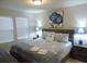 Well-lit bedroom with a large bed, stylish lamps, and coordinated blue and white decor at 5123 Crown Haven Dr, Kissimmee, FL 34746