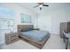Serene main bedroom with a king-size bed, modern furniture, and large windows for natural light at 7831 Dausset St, Orlando, FL 32827