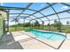 Bright screened-in pool area featuring a turquoise pool, spacious concrete patio, and open backyard at 905 Ocala Woods Ln, Orlando, FL 32824