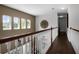 Hallway with rich wood floors, white trim, and a wall of windows, providing bright natural light at 11014 Hawkshead Ct, Windermere, FL 34786