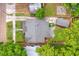 Aerial view of the property showcasing the backyard, patio, shed and home at 14 N Lawsona Blvd, Orlando, FL 32801