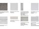 Material selection sheet displaying the carpets, quartz, tile, grout and door styles available at 5253 Quillback Ln, St Cloud, FL 34771