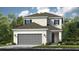 Charming two-story home showcasing a modern exterior, manicured landscaping, and a two-car garage at 1030 Teal Creek Dr, St Cloud, FL 34771