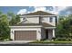 Charming two-story home featuring a symmetrical facade, a two-car garage, and neatly manicured landscaping at 1042 Teal Creek Dr, St Cloud, FL 34771