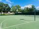 Outdoor community basketball court surrounded by trees with basketball hoops, and green flooring perfect for recreational games at 1135 Marni Ridge Ct, Kissimmee, FL 34747