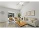 Bright living room with comfortable sofa, chairs, stylish coffee table, and a view to the lanai at 1135 Marni Ridge Ct, Kissimmee, FL 34747