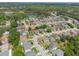 Scenic aerial view of a residential community with manicured lawns and mature landscaping at 122 Oak View Pl, Sanford, FL 32773