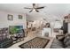 Spacious living area with an open layout, providing seamless flow between the kitchen and other living spaces at 122 Oak View Pl, Sanford, FL 32773