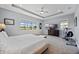 Serene main bedroom with tray ceiling, large windows, and plenty of natural light at 13090 Bromborough Dr, Orlando, FL 32832