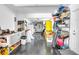 Spacious garage with storage and an abundance of natural light at 151 Sea Isle Cir, South Daytona, FL 32119