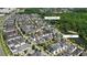 Overhead view of the neighborhood showcasing lush greenery and nearby amenities like the park and amenity center at 1516 Resolute St, Celebration, FL 34747