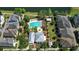Aerial view of neighborhood amenities, featuring a beautiful pool, amenity center and meticulous landscaping at 1516 Resolute St, Celebration, FL 34747