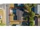 An aerial view highlighting the property's boundaries and its location in a residential neighborhood at 2614 Rio Ln, Orlando, FL 32805