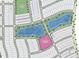 Aerial view of a community map with lakes, planned amenities, and residential streets at 5223 Quillback Ln, St Cloud, FL 34771