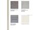 Material samples showcase the carpet, tile, cabinet and quartz pebble options at 5229 Quillback Ln, St Cloud, FL 34771