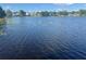 Scenic lake view with lily pads and waterfront homes in the background, offering a tranquil setting at 91 N Triplet Lake Dr, Casselberry, FL 32707