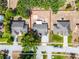 Aerial view of the property with boundary lines, showcasing the home's layout, backyard, and location at 15532 Kensington Trl, Clermont, FL 34711