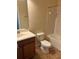 Well-maintained bathroom with a single sink vanity and a shower-tub combo at 1711 Penrith Loop, Orlando, FL 32824