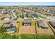 Aerial view of home showing backyard, fence line, and neighborhood at 340 Irving Bend Dr, Groveland, FL 34736