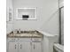 Modern bathroom showcasing a vanity with granite countertop and a sleek, illuminated mirror at 387 Kantor Blvd, Casselberry, FL 32707