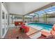 Inviting screened-in pool area featuring comfortable seating and a sparkling pool at 4008 Lakeside Reserve Ct, Orlando, FL 32810