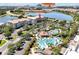 Aerial view of a condo with a beautiful pool area and nearby Orange County Convention Center at 4126 Breakview Dr # 40901, Orlando, FL 32819
