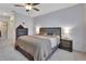Relaxing main bedroom featuring a plush bed, neutral tones, and coordinating nightstands at 424 Lazio Cir, Debary, FL 32713