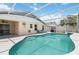 Backyard pool area with an enclosed pool and outdoor dining, great for relaxation at 7803 Laurel Oak Ln, Kissimmee, FL 34747