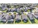 An aerial view highlighting the layout of homes in a suburban neighborhood with mature trees at 9736 Heron Pointe Dr, Orlando, FL 32832