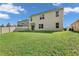 Green backyard featuring a manicured lawn, exterior windows, and a fence ensuring privacy and a cozy atmosphere at 1068 Brooklet Dr, Davenport, FL 33837