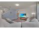 Cozy living room with modern decor, a comfortable couch, and a large TV at 1068 Brooklet Dr, Davenport, FL 33837