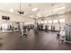 Fully equipped gym featuring modern exercise machines and a mirrored wall, perfect for staying active and healthy at 13828 Tybee Beach Ln, Orlando, FL 32827