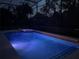 Backyard pool with integrated spa, ambient lighting, and privacy screen at 1570 Westover Loop, Lake Mary, FL 32746