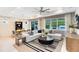Bright living room featuring a large window with natural light, a comfortable sectional, and stylish decor at 1938 Spring Shower Cir, Kissimmee, FL 34744